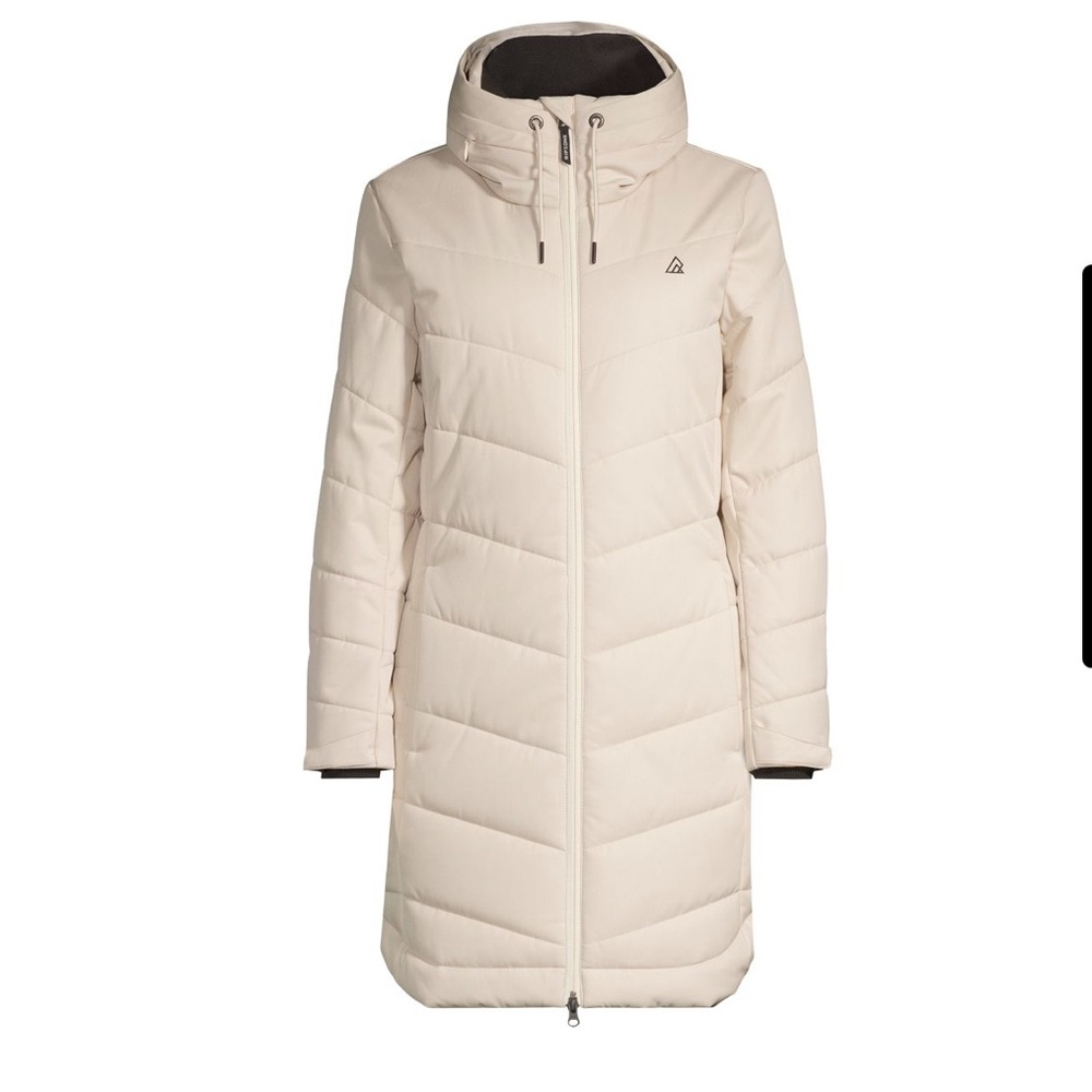 Women's Cream Hooded Puffer Coat